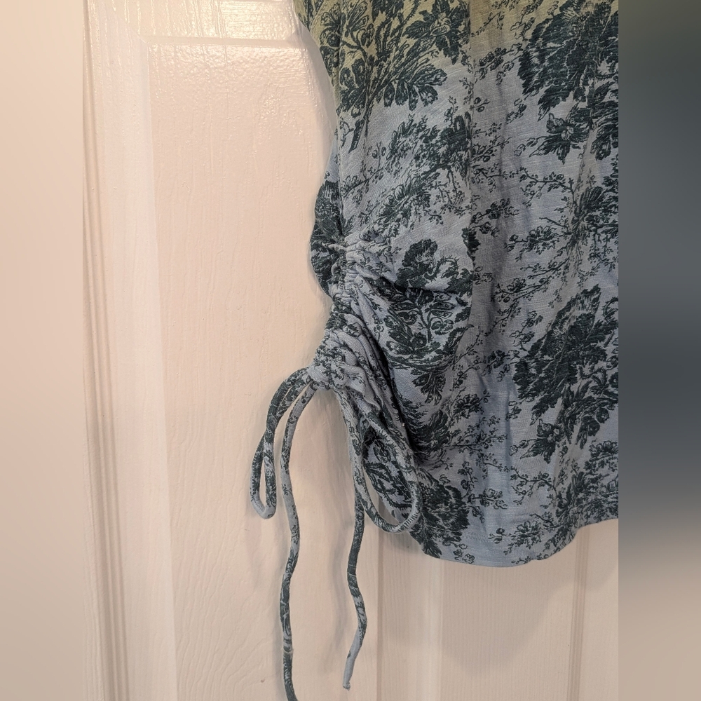 Pilcro Green and Blue Floral Ombre Tank Top - Picture 2 of 8
